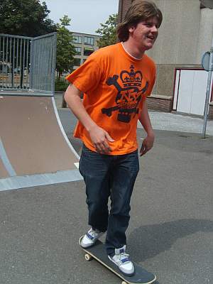 Kees Jacobs van de skate werkgroep in actie